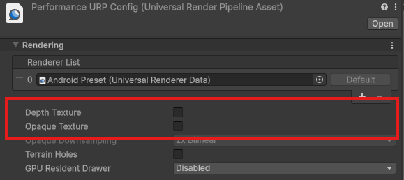 Inspector Graphics Settings