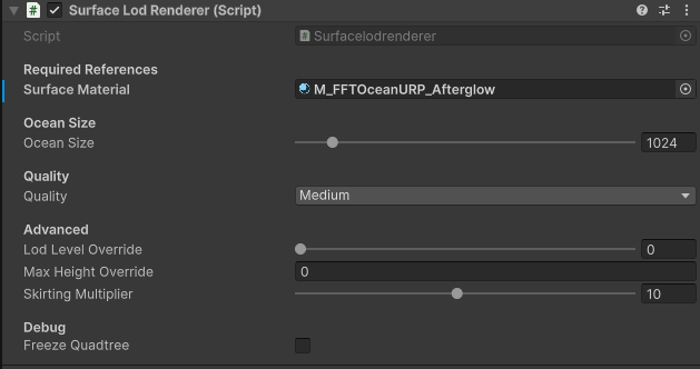 SurfaceLodRenderer Inspector